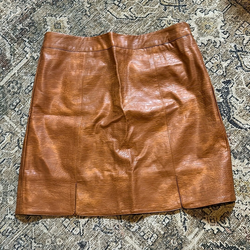 KLD faux leather skirt.